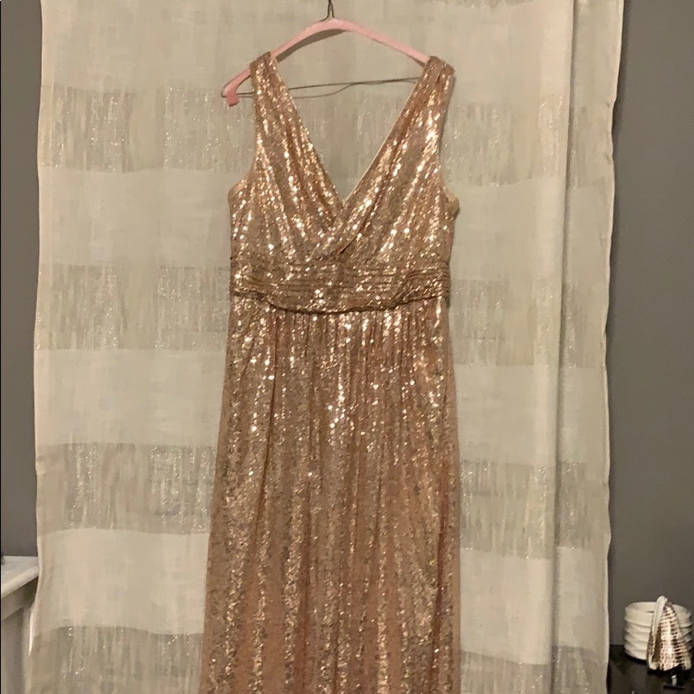 Rose gold sequin maxi dress